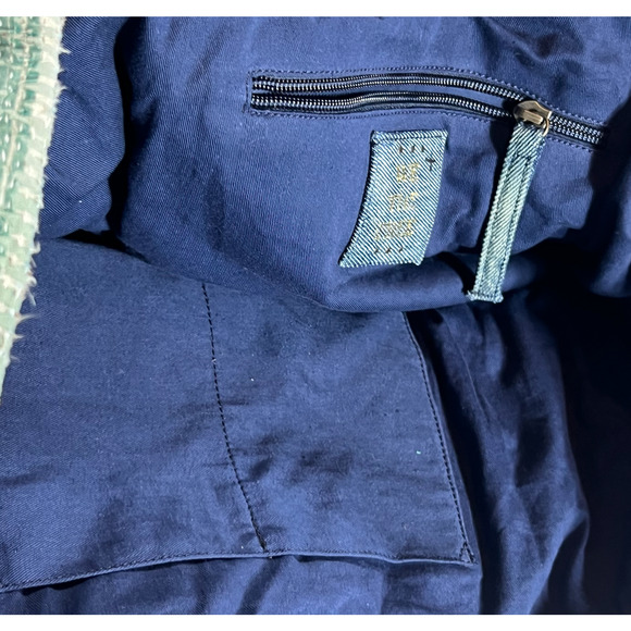 NEW FREE PEOPLE WE THE FREE BLUE GREEN SASHIKO TOTE BAG - Picture 6 of 13